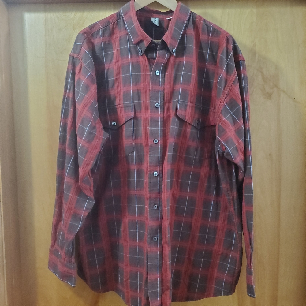 Walls Mens Button Down LongSleeve Shirt XL Red/Black Plaid